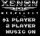 Xenon 2 title screen for GameBoy